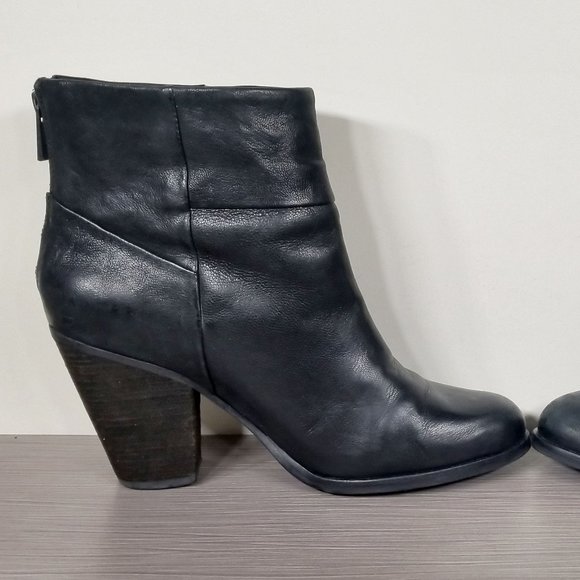 Arturo Chiang Hadley Stacked Heel Bootie, Black Leather, Womens Size 8 M - Picture 6 of 13